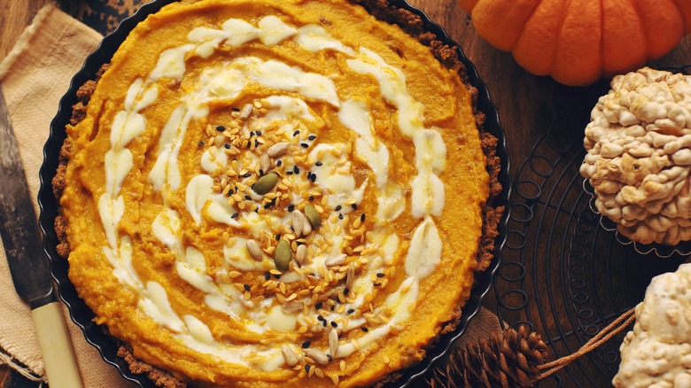 Pumpkin pie with white chocolate