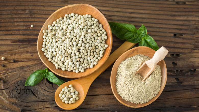 bowls of white pepper