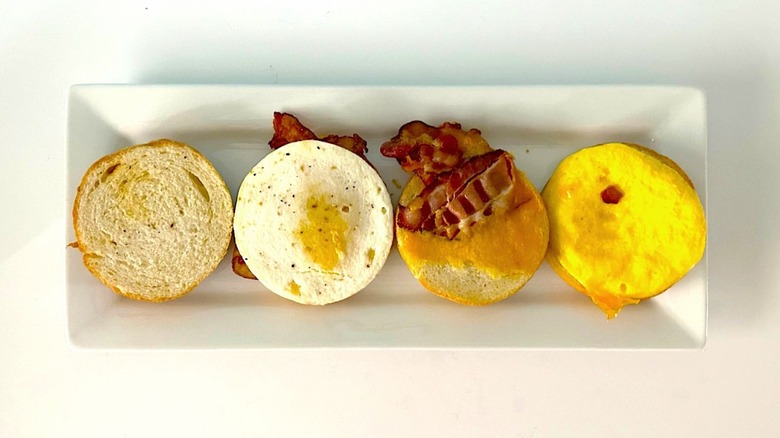 Open-faced breakfast sandwiches