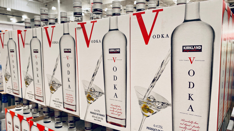 Kirkland Vodka on shelf