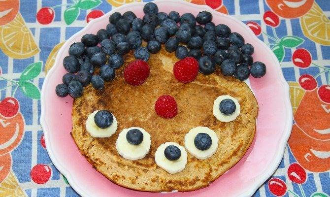 Whole Wheat, Dairy-Free Smiley Face Pancakes