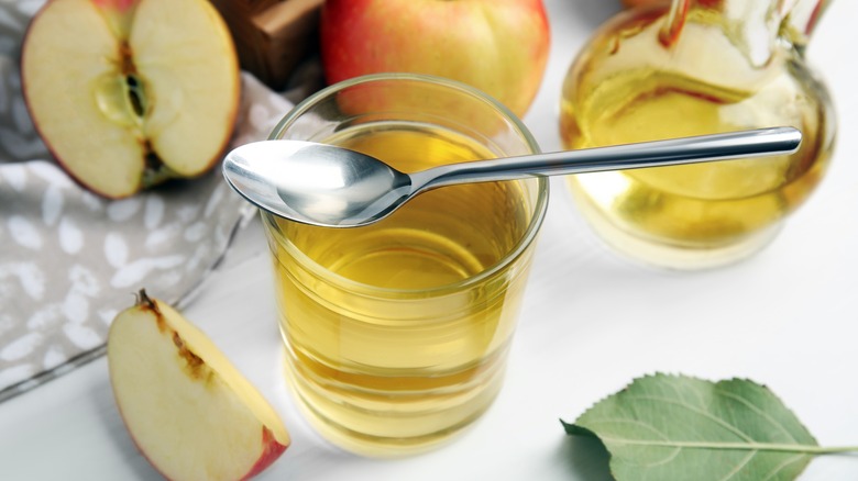 Apple cider vinegar and apples