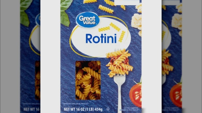 Box of Walmart Great Value pasta