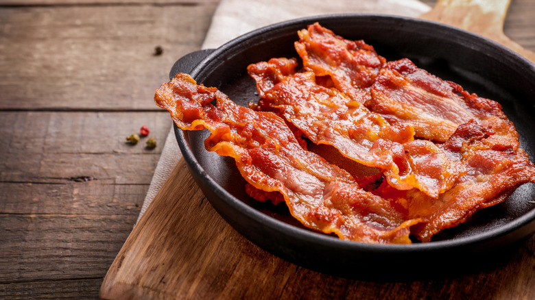 Bacon in a skillet 