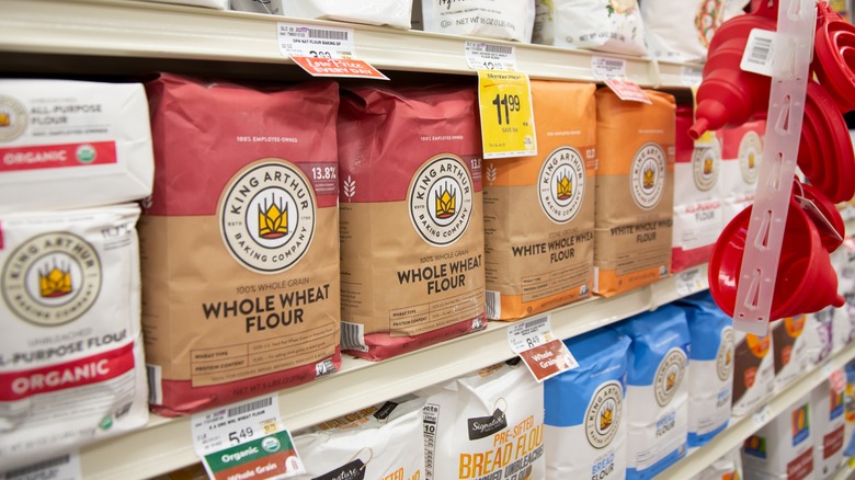 flour on grocery store shelves