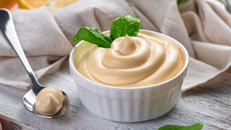 ramekin of mayonnaise