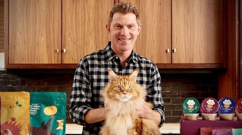 Bobby Flay and orange cat