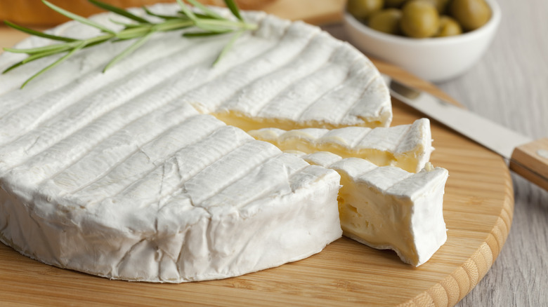 brie with wedges taken out