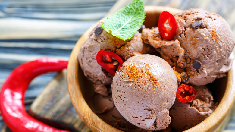 Chocolate chili ice cream