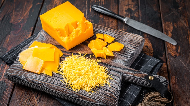 Block, shredded, and sliced cheese