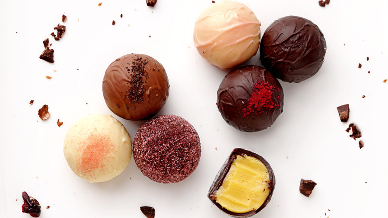 Assorted chocolate truffles