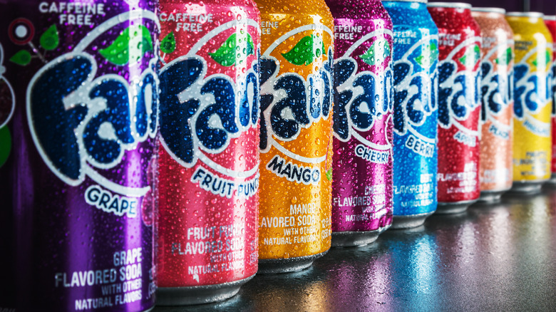 Eight flavors of canned Fanta
