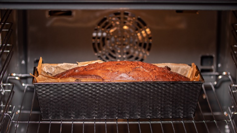 Cake in convection oven