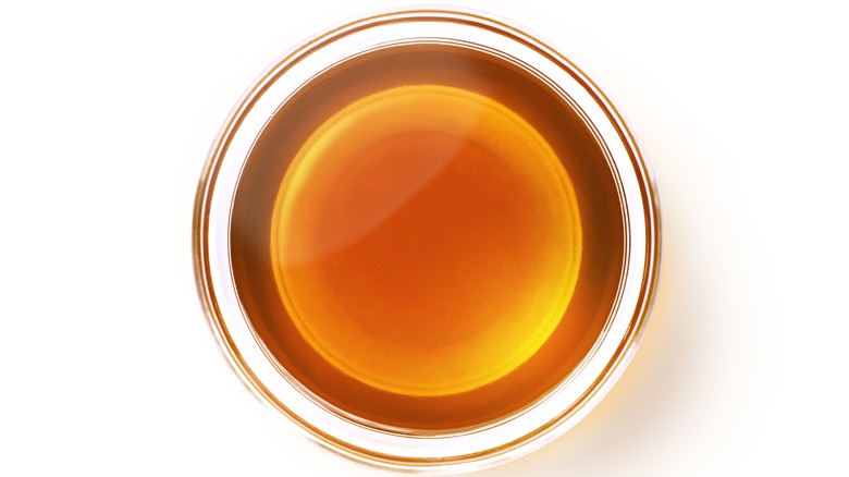 Glass bowl of sesame oil