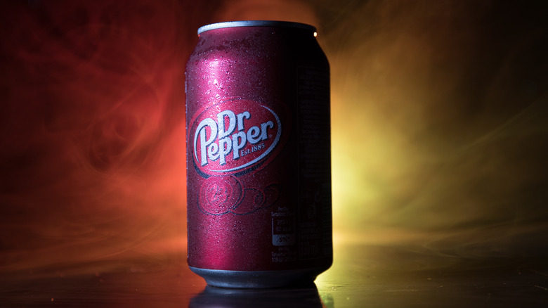 Glistening can of Dr Pepper