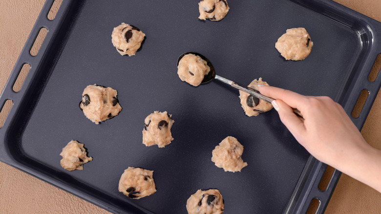 drop cookies on baking sheet