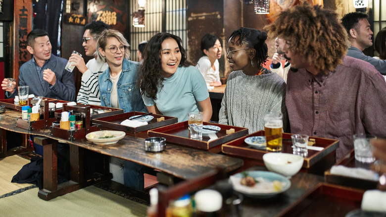 people dining at a Japanese restaurant