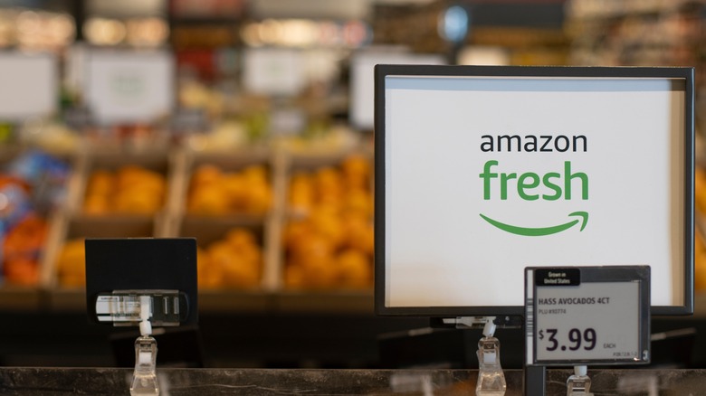 Amazon Fresh grocery store sign