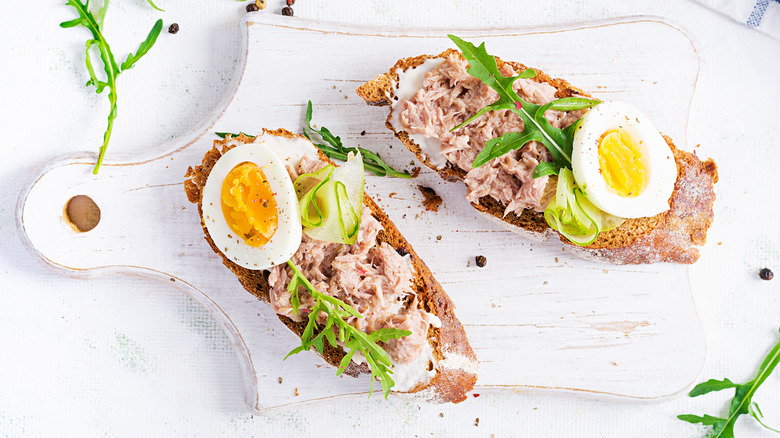 open faced tuna sandwiches