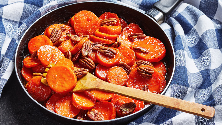 Candied sweet potato with pecans