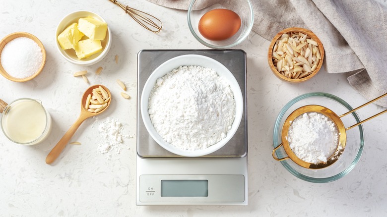 Weighing dry ingredients