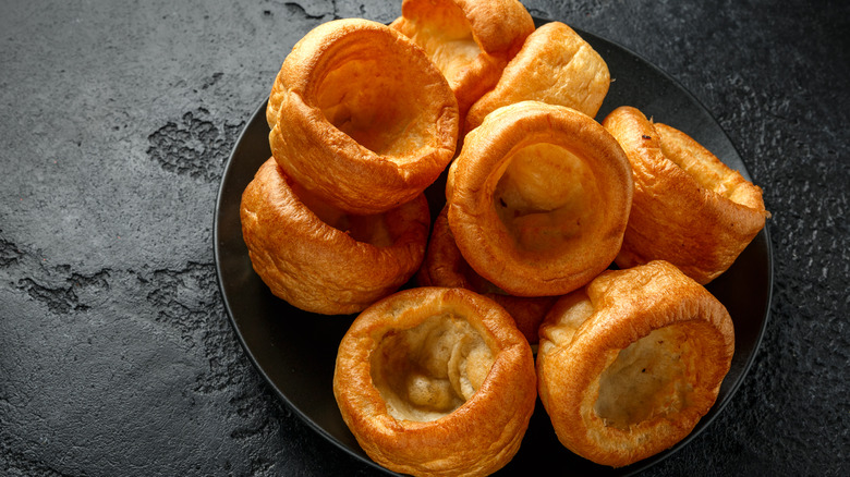 Yorkshire puddings on a plate