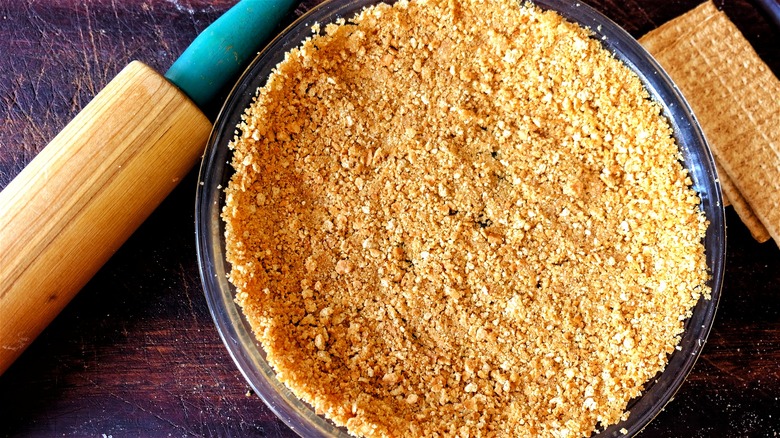 Graham cracker crust in pie pan 