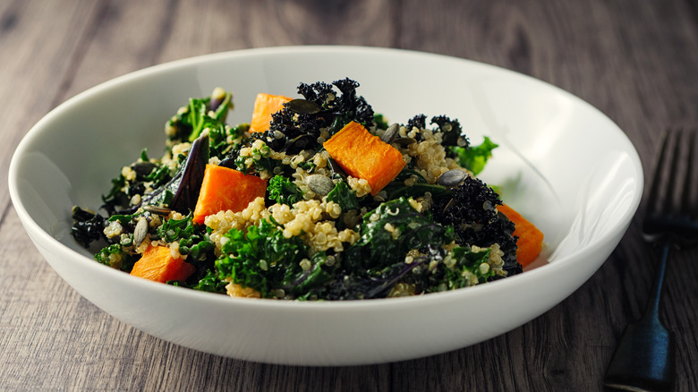 Kale and butternut squash salad