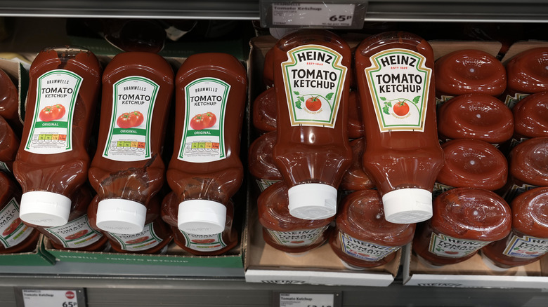 Bottles of Heinz ketchup