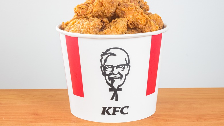 A bucket of KFC chicken