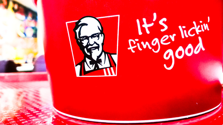 Closeup of KFC bucket