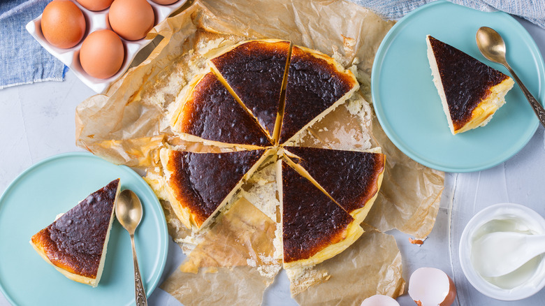 homemade basque cheesecake