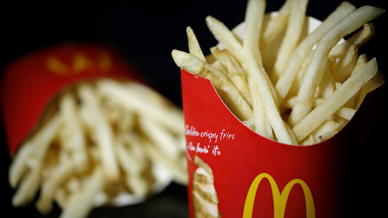 McDonald's french fries poured into sleeve