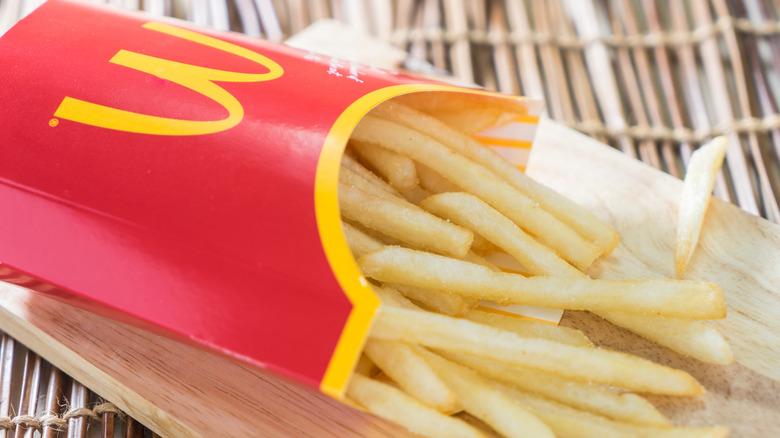 McDonald's fries on table