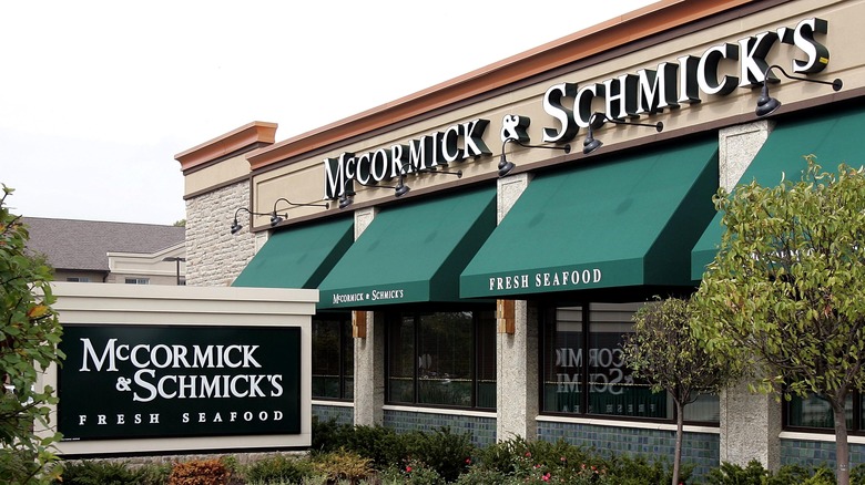 A McCormick and Shmick's restaurant storefront.