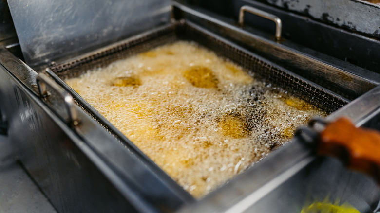 deep fryer with boiling oil