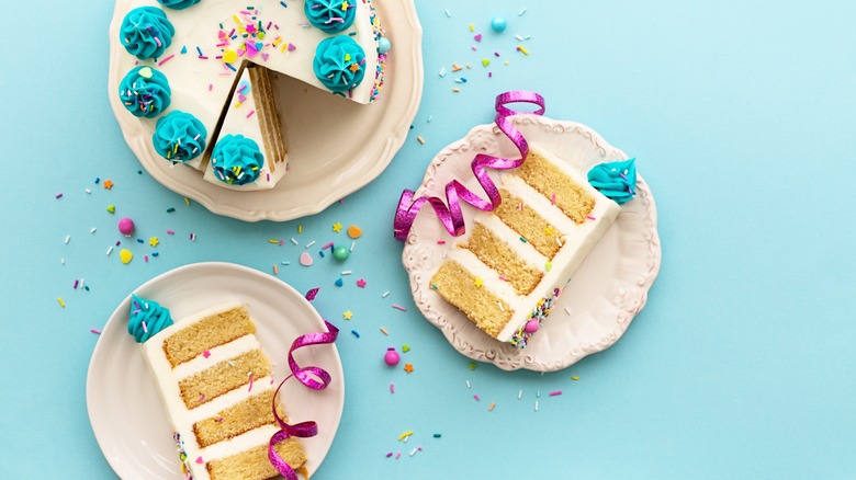 birthday cake and slices