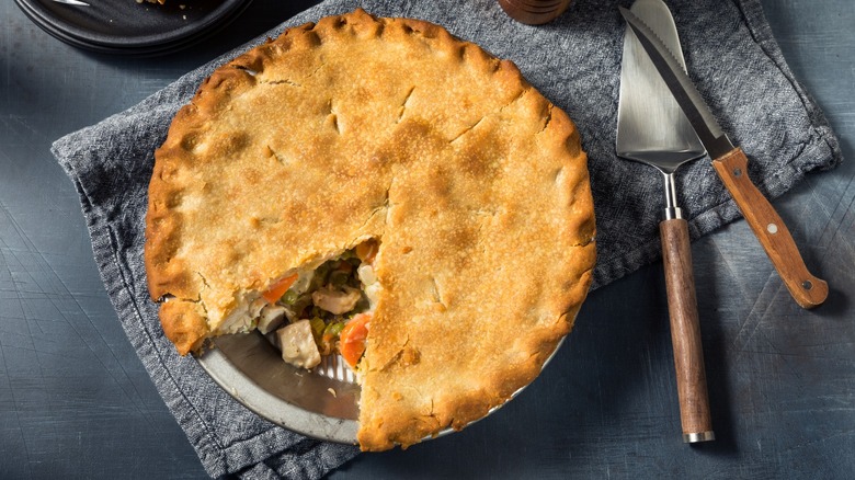 Traditional American chicken pot pie