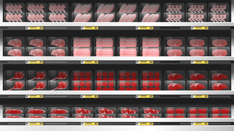 Meat on sale in supermarket