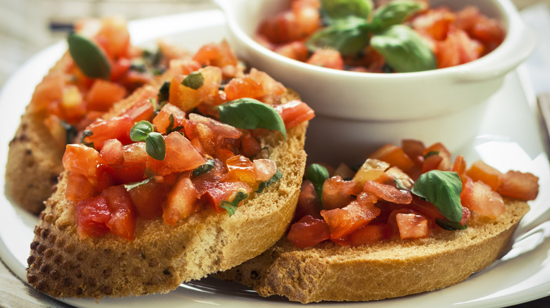 bruschetta on plate