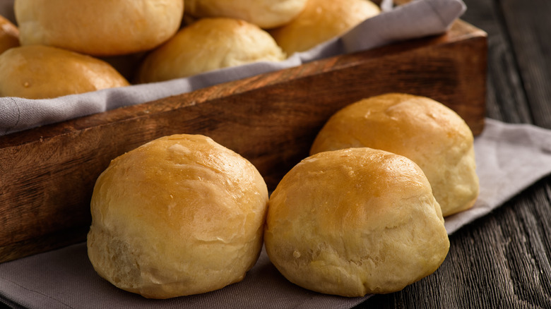 Potato rolls on table