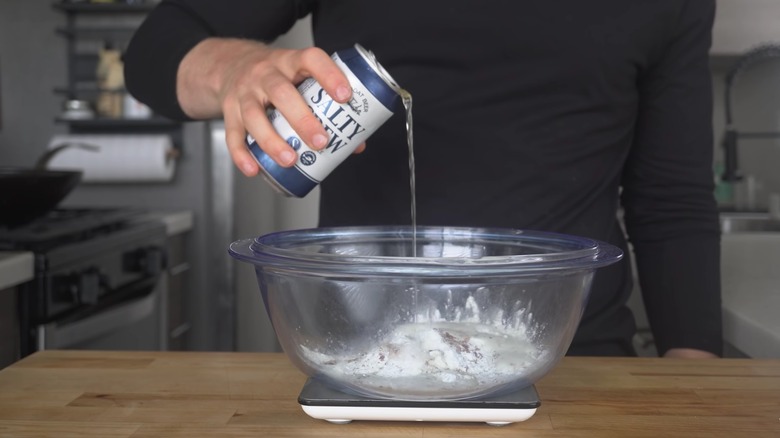 Adding beer to batter