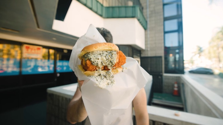 Daybird's caviar-topped fish sandwich