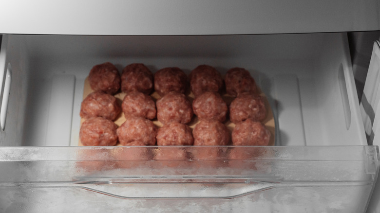 Meatballs in the refrigerator