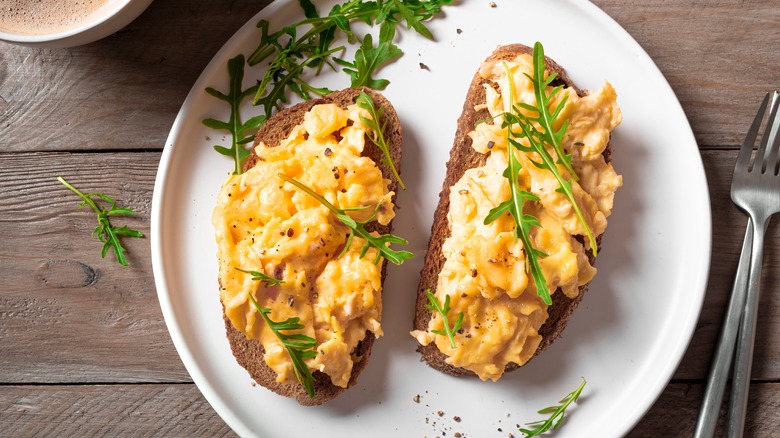 Plate of scrambled eggs