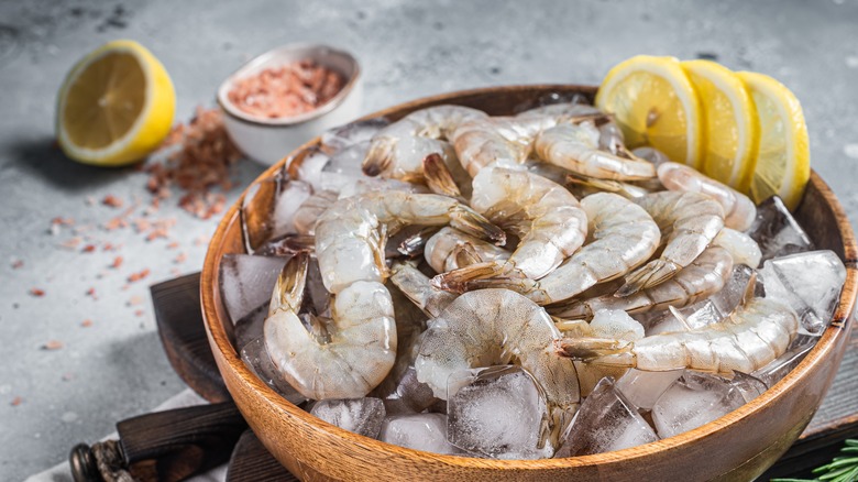 bowl of raw shrimp