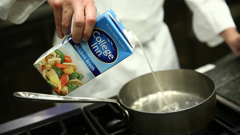 chef using boxed chicken