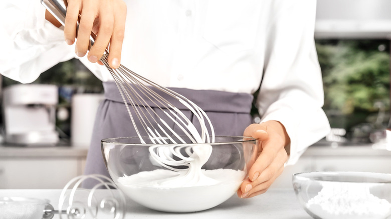 Whisking whipped cream