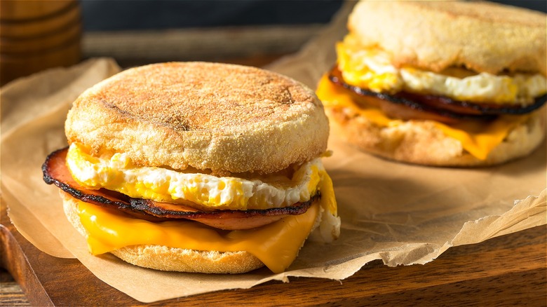 English muffin breakfast sandwiches