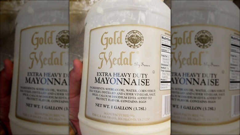 Tub of heavy-duty mayonnaise